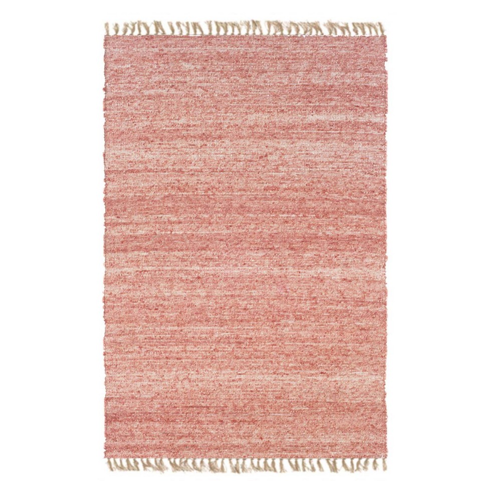 7'10inx10'4in Verginia Berber Reversible Flatweave Area Rug Red - Linon
