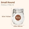 25 oz airtight glass jars, round food storage jars with snap-on lids, suitable for the kitchen, includes 12 labels. - 2 of 4