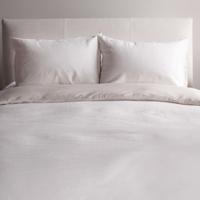 Cream French Linen and Cotton Twin Duvet Cover Set