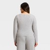 Women's Variegated Ribbed Long Sleeve Pajama Top - Auden™ - 2 of 3