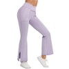 Women's High Waisted Yoga Pants V Crossover Flare Casual Workout Pants - 3 of 4