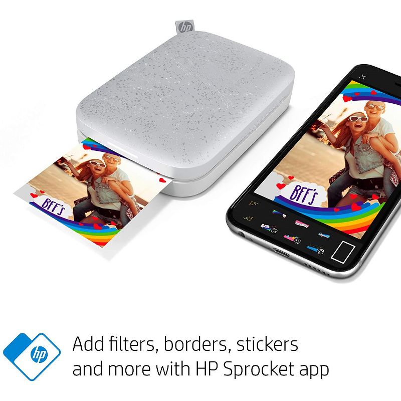 HP Sprocket Portable 2x3" Instant Photo Printer Print Pictures on Zink Sticky-Backed Paper from your iOS & Android Device., 4 of 10