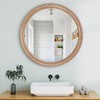 Angel Sar 27.5 Inch Round Wall Mirror, Farmhouse Wood Frame with Whitewash Finish, for Bathroom Vanity Bedroom Living Room Entryway - 4 of 4