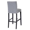 WestinTrends Hayes 29" Linen Fabric Tufted Bar Stool (Set of 3) - 4 of 4