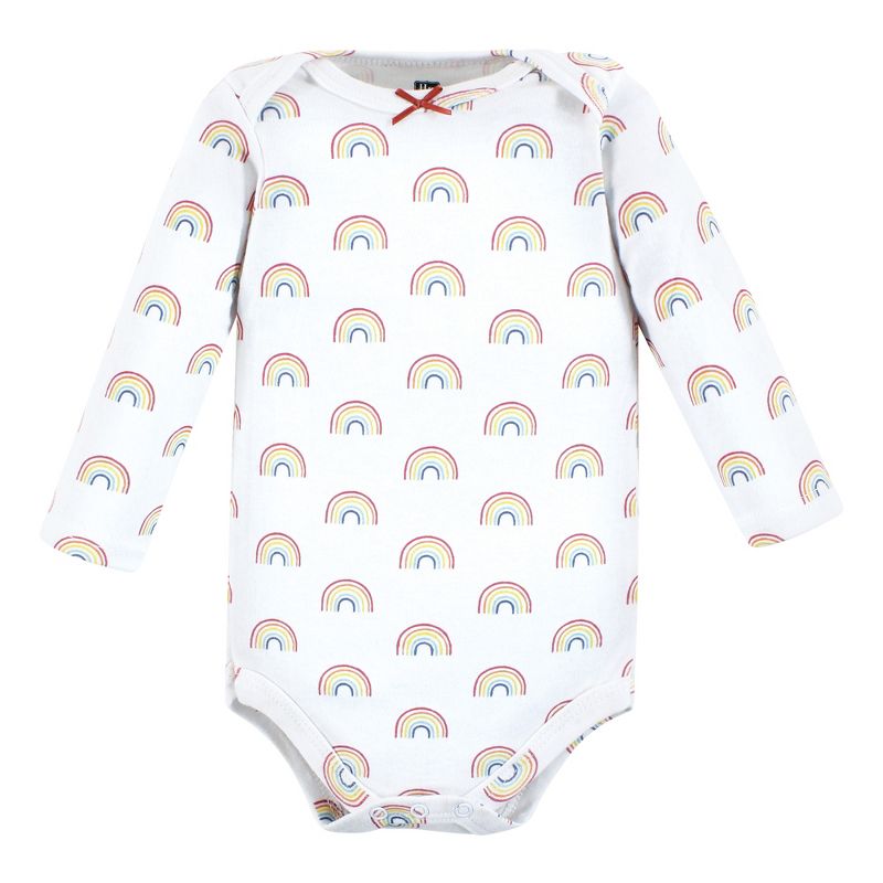 Hudson Baby Infant Girl Cotton Long-Sleeve Bodysuits, Creativity, 4 of 10