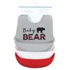 Little Treasure Infant Boys Silicone Bibs, Red Baby Bear, One Size - 2 of 4