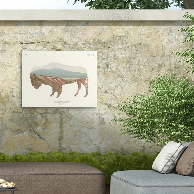 14x19 Beige and Brown Weather Treated Wood Framed Canvas Print