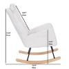 Upholstered Rocking Chair for Nursery or Living Room, Teddy Fabric Accent Glider with High Back and Cushion-The Pop Home - 3 of 4