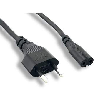 Monoprice 3-Prong Power Cord - 6 Feet - Black CEE 7/16 (Europlug) to IEC 60320 C7 (non-polarized) 18AWG, For Laptop Power Supply, Gaming Console, etc