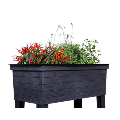 Urban Black Polypropylene Elevated Balcony Planter Box