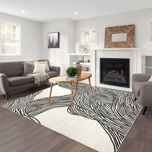Washable Area Rugs for Living Room, Non Slip Low Pile  Rugs for Bedroom, Foldable Carpet Indoor Non-Shedding Floor Carpet for Office，Multiple size - 1 of 4