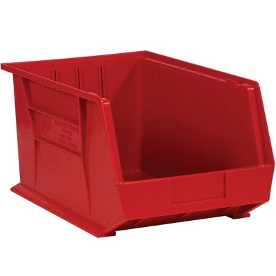 Box Partners Plastic Stack & Hang Bin Boxes 5 3/8" x 4 1/8" x 3" Red 24/Case BINP0543R