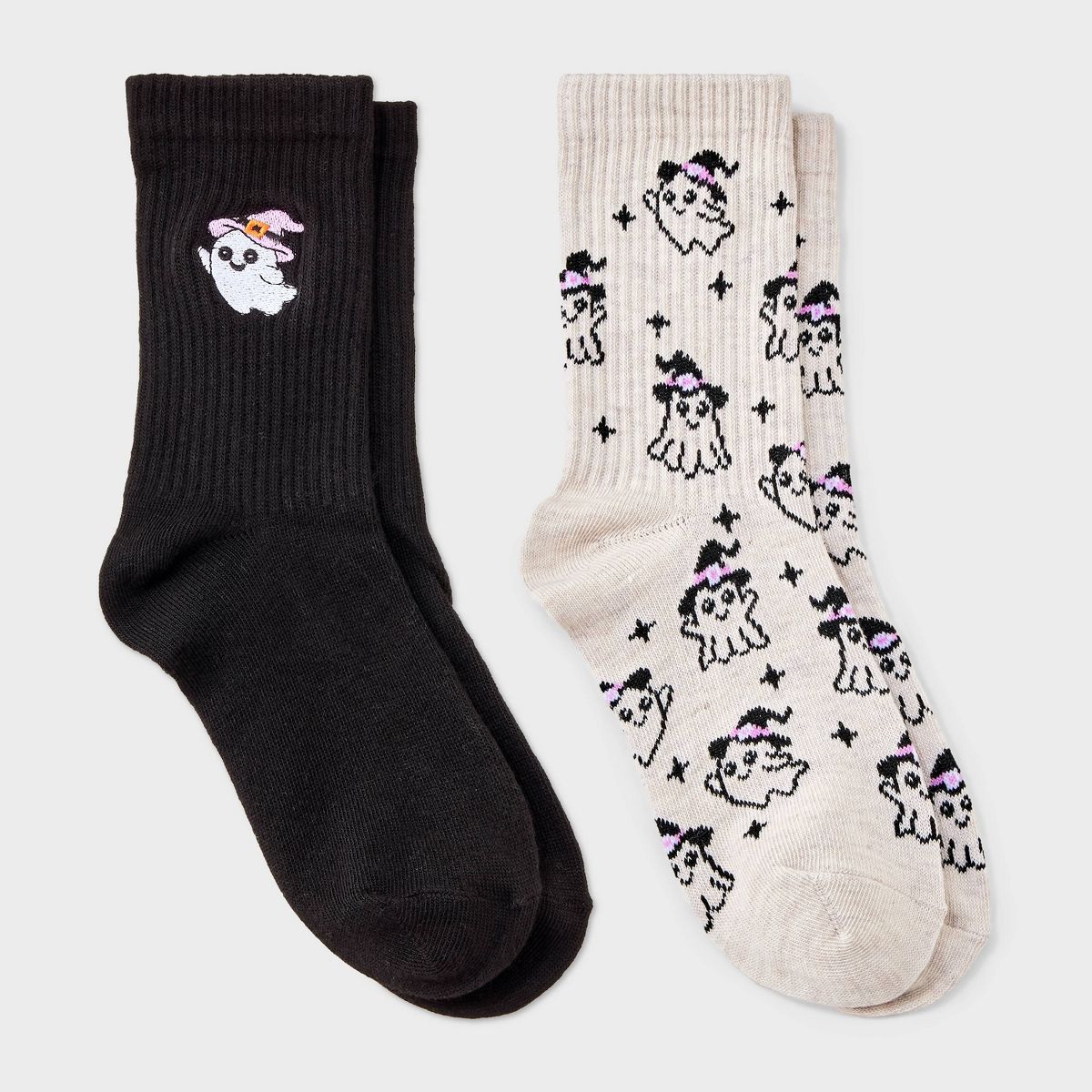 Girls' 2pk Halloween Ghost Socks - Cat & Jack™