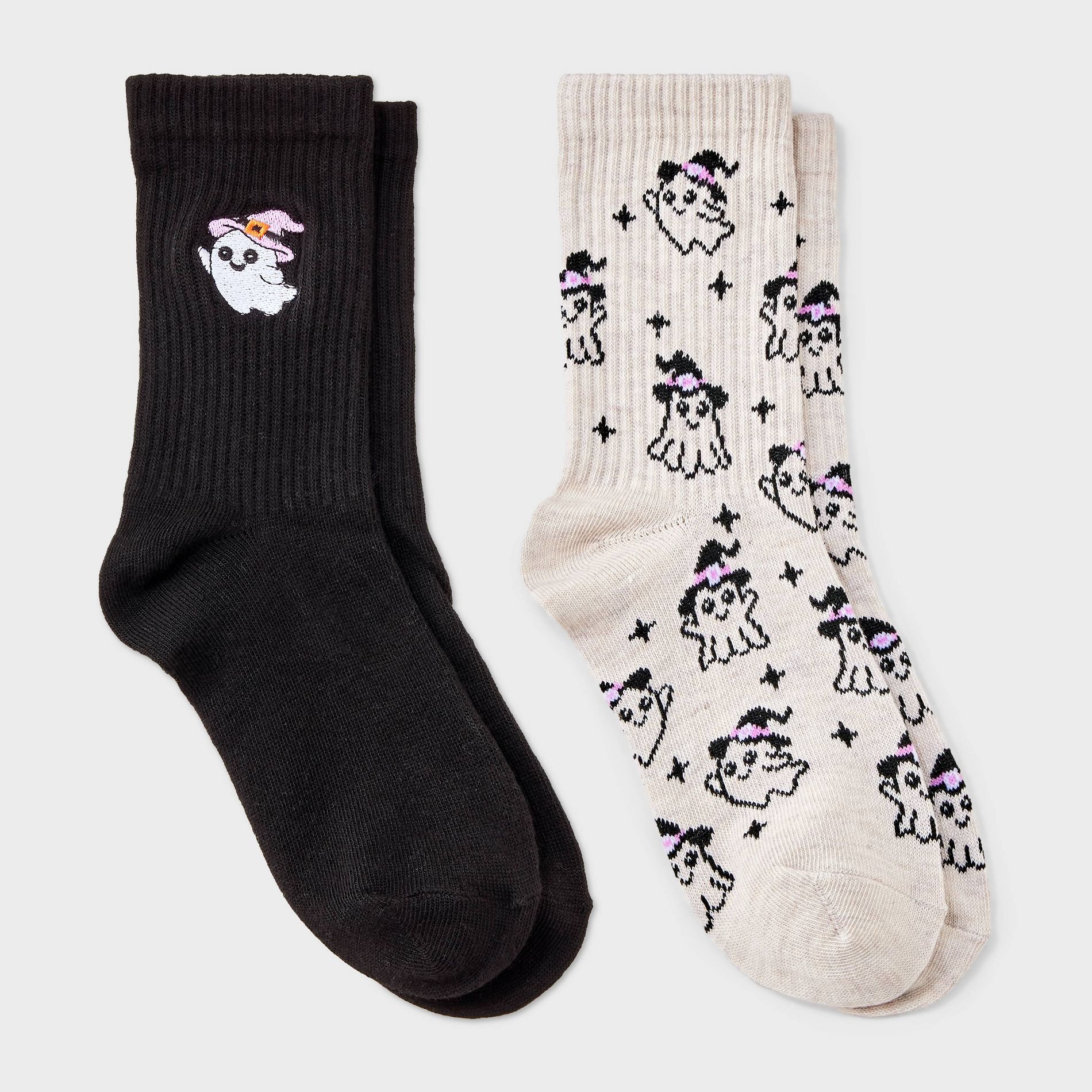 Girls' 2pk Halloween Ghost Socks - Cat & Jack™