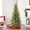 LuxenHome 6.5Ft Pre-Lit Green Cypress Artificial Christmas Tree with Metal Stand - 2 of 4