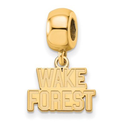 Black Bow Jewelry 14k Yellow Gold Plated Sterling Silver Wake Forest Demon Deacons NCAA Bead Charm