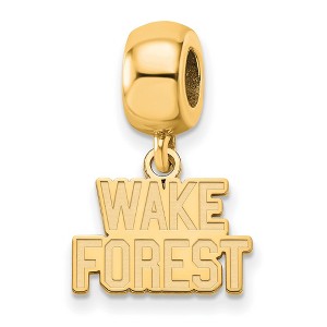 Black Bow Jewelry 14k Yellow Gold Plated Sterling Silver Wake Forest Demon Deacons NCAA Bead Charm - 1 of 4