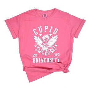 Simply Sage Market Women's Cupid's Distressed Short Sleeve Garment Dyed Tee - 1 of 4