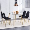 Sapphtopaz Mid-Century Modern Dining Chairs Set of 4/6, Cushioned Kitchen Chairs with Fabric Upholstery & Metal Legs - 4 of 4