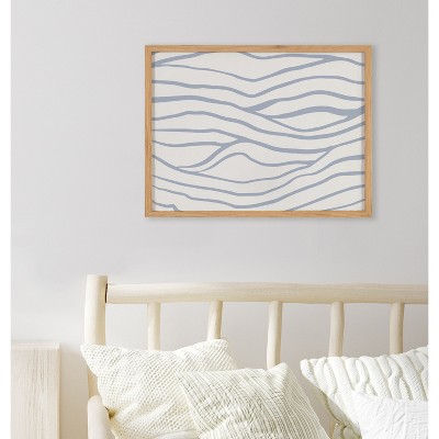Natural Oak Framed Coastal Waves Abstract Print, 16x12