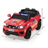 Costway Kids 12V Electric Ride On Car Police Car with Remote Control  BlackWhite - 3 of 4