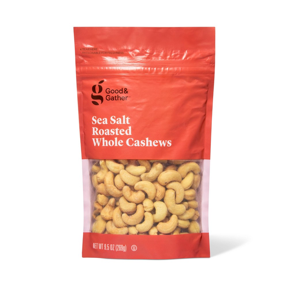 Sea Salt Roasted Whole Cashews - 9.5oz - Good & Gather