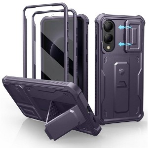 Dexnor for Samsung Galaxy S25 Edge Case with Upgraded Slide Camera Cover & 2 Front Frames & Built-in Screen Protector & Kickstand,Army - 1 of 1