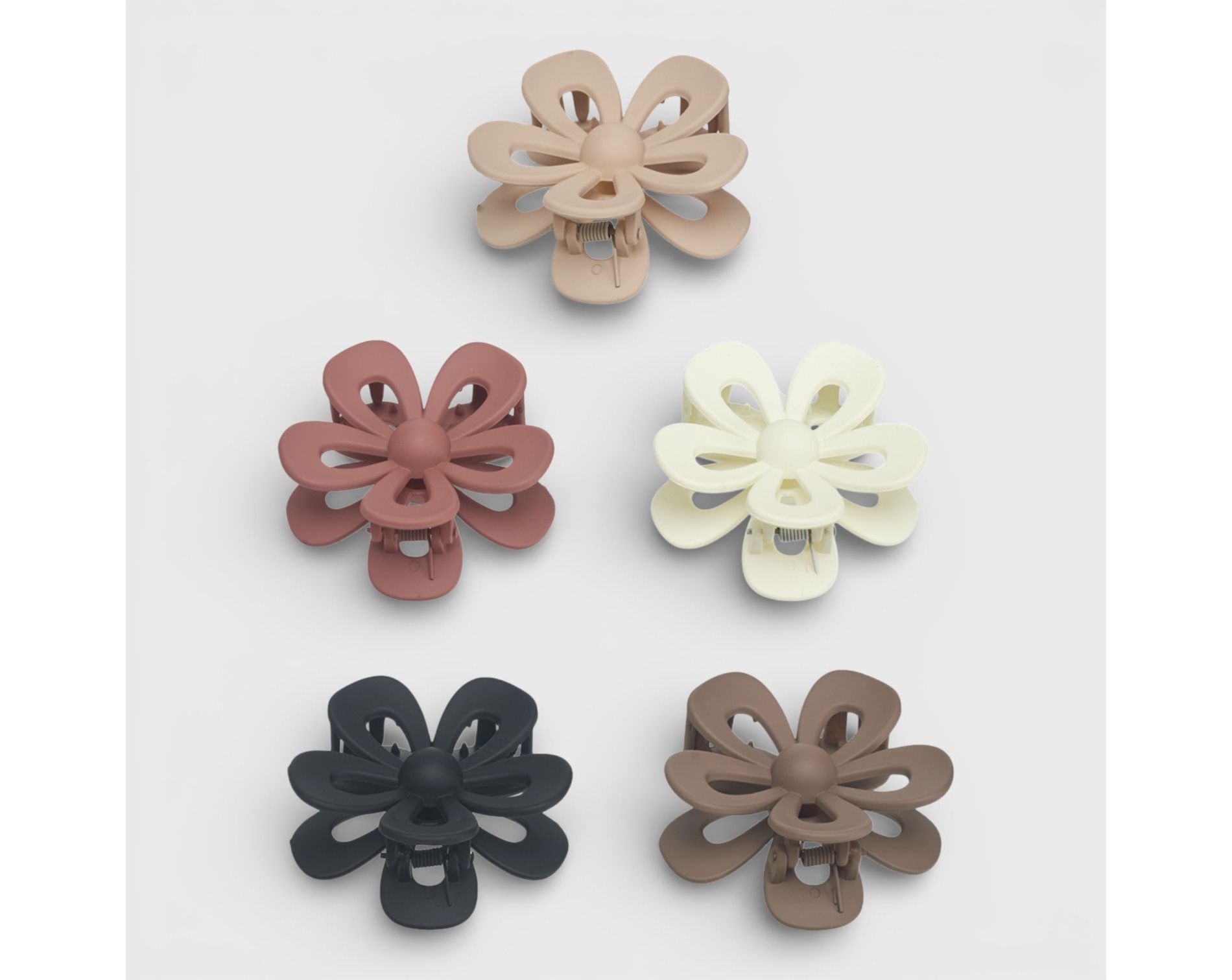 Hair Essentials 5pk Flower Claw Clips - Multicolored