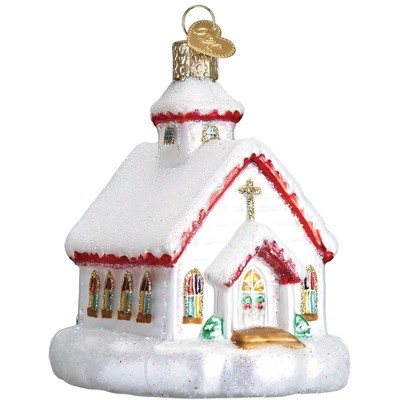 Old World Christmas Glass Blown Ornament, Country Church