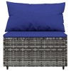 vidaXL Patio Middle Sofa Gray and Dark Blue - 3 of 4