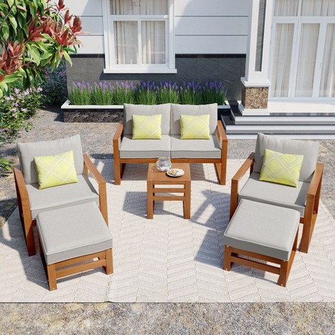 Patio chairs with footrest hot sale