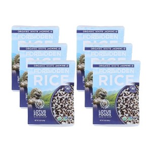 Lotus Foods Organic White Jasmine & Forbidden Rice Blend - Case of 6/8 oz - 1 of 4