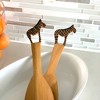 Slickblue Rustic Salad Server Set - Hand-Carved 11-12" Wooden Utensils with Animal Silhouette in Zebra or Giraffe Design - 4 of 4