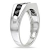 EVERLY JEWELRY | Sterling Silver 1 CT TW Men's Channel Set Black Diamond Ring - 2 of 3