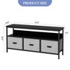 Modern TV Stand for TVs up to 55", TV Stand Dresser with 3 Fabric Drawer, Entertainment Center with Open Shelf - 2 of 4