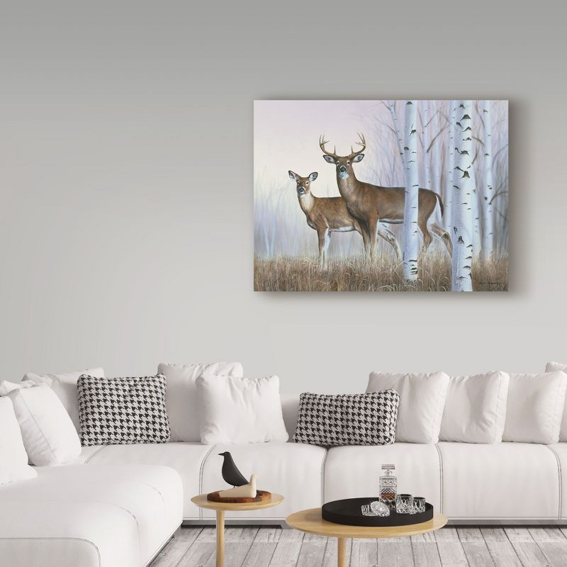 Trademark Fine Art -Rusty Frentner 'Deer In Birch Woods' Canvas Art, 3 of 4