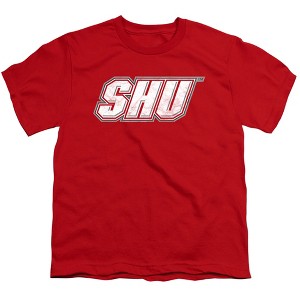 Sacred Heart University Distressed Primary Kids T-Shirt For Youth Red - 1 of 4