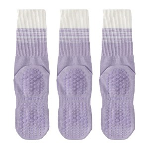 Anna-Kaci 3-Pair Soft Stretch Grip Socks Set with Cushioned Non-Slip Soles, Supportive Knit Texture and Everyday Comfort Essentials Pack - 1 of 3
