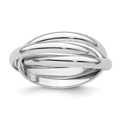 Black Bow Jewelry 6mm 14K Yellow, White or Tri-Color Gold Three Band Rolling Ring