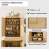 Rattan Freestanding Storage Cabient Tall Cupboard - 3 of 4