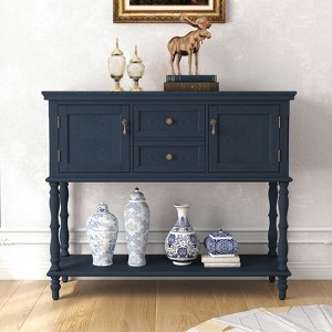 ChicFurnit Decorative Storage Cabinet Retro Console Table with Storage for Living Room, Blue, 46.00"*16.90"*8.30" - 1 of 4
