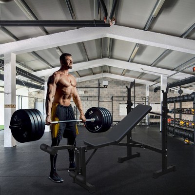 Weight Bench, Bench Press Set with Squat Rack and Bench for Home Gym Full-Body Workout
