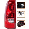 Tail Light Assembly for 2003-2006 Chevy Silverado Red/Clear Replacement OE Style Taillight Rear Brake Lamp with Bulb and Harness Set - 2 of 4