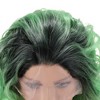 Unique Bargains Women's Medium Long Fluffy Curly Wavy Lace Front Wigs with Wig Cap 14" Black Green White 1 Pc - 4 of 4