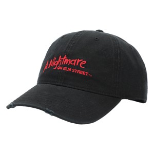 A Nightmare On Elm Street Logo Men's Black Distressed Dad Hat - 1 of 4