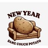 New Year Same Couch Potato Adult Crew Neck Short Sleeve Tee - 2 of 2