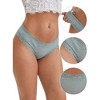 INSPIRE CHIC Women's Lace Trim Mid-Waisted Ribbed Seamless Comfortable Stylish Regular Fit Solid Panties - 3 of 4