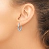 Black Bow Jewelry 3.5mm Triple Twisted 14k White Gold Round Hoop Earrings, 21mm - 3 of 4