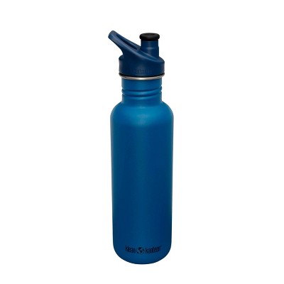 Klean Kanteen 27oz Classic Mykonos Stainless Steel Water Bottle with Sports Cap - Matte Blue