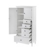 Cesicia Tall and Wide Storage Cabinet White with Four Drawers of Different Sizes, Adjustable Shelves - 2 of 4